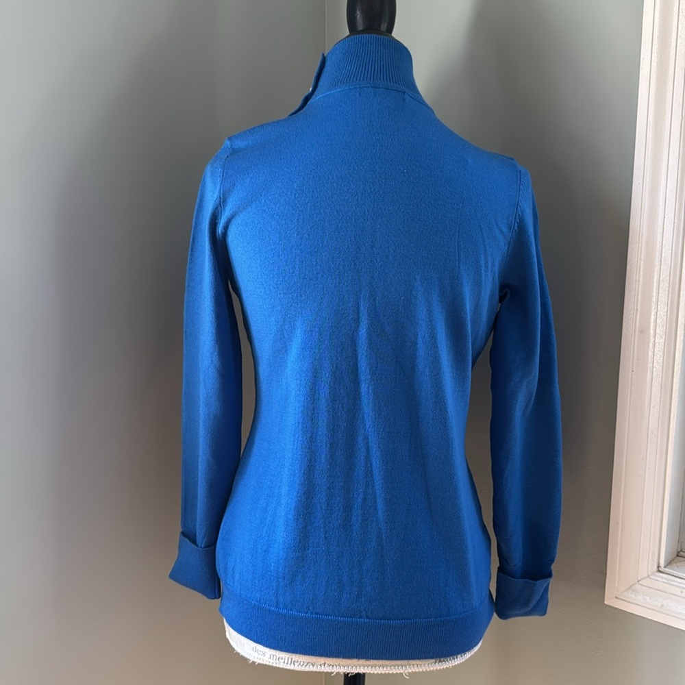 Tommy Hilfiger royal blue high neck shoulder buttoned sweater NWT size Small - Picture 2 of 10